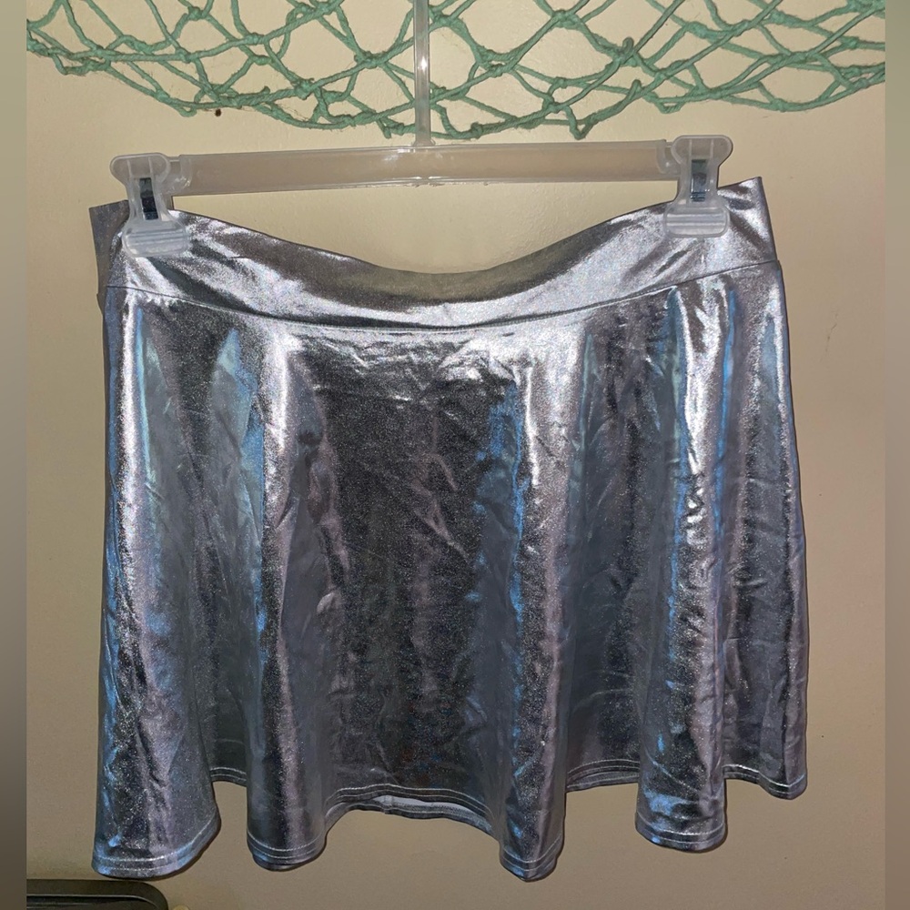 Silver Metallic Women's Skirt